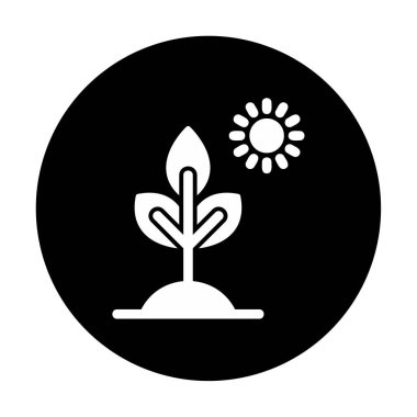 Biyoloji Bitki ana hatları simgesi beyaz arkaplanda izole edildi