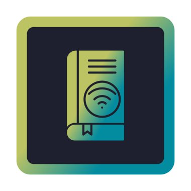 Wifi kitap ikonu vektör illüstrasyonu