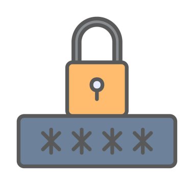 Basit Parola simgesi, vektör illüstrasyonu