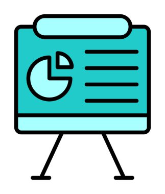 Sunum tahtası simgesi, vektör illüstrasyonu   