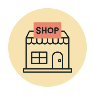 dükkan simgesi, vektör illüstrasyonu basit tasarım