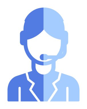 Kulaklık takan kişinin vektör çizimi, Müşteri Hizmetleri Ajansı kavramı