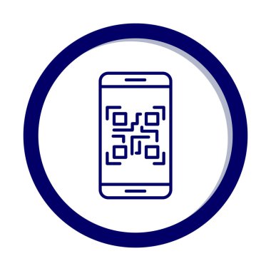 Akıllı Telefon Ekran Web simgesi Qr Kodu, vektör illüstrasyonu 