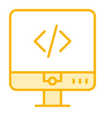 Kodlama. Web simgesi basit illüstrasyon                  