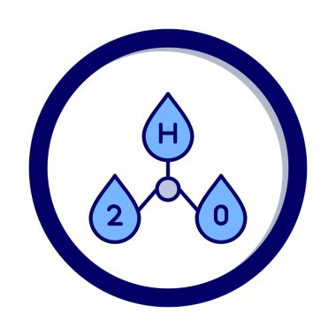 h 2 sembollü su damlaları vektör çizimi