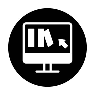 Basit Çevrimiçi Kitap satın alma simgesi, vektör illüstrasyonu