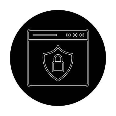 Basit Web Güvenlik simgesi, vektör illüstrasyonu