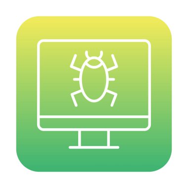 Basit Bilgisayar Virüsü simgesi, vektör illüstrasyonu