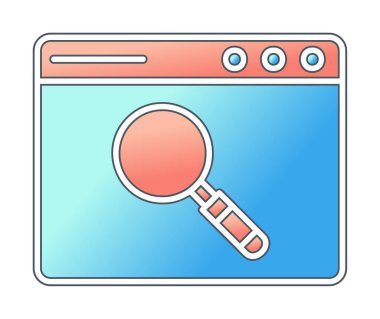 Basit Tarayıcı Arama simgesi, vektör illüstrasyonu