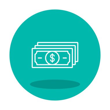 Dolar para çizgisi simgesi, vektör illüstrasyonu