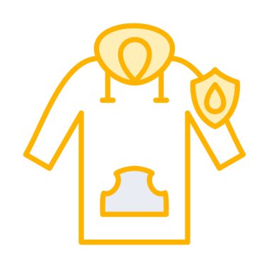 Su geçirmez kapüşonlu simge, vektör illüstrasyonu 