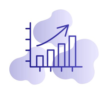 büyüyen grafik, bar grafiği vektör çizimi