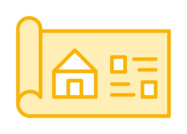 Ev Planı simgesi, vektör illüstrasyonu            