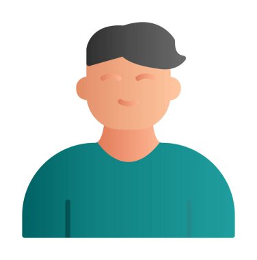 Saç stili vektör çizimi olan genç erkek avatar. 