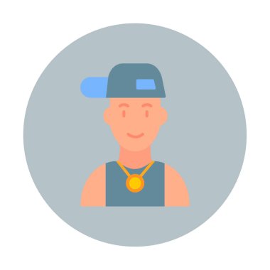 Rapçi. Web simgesi basit illüstrasyon