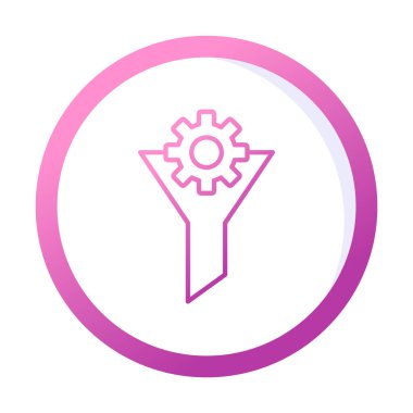 Vites simgesiyle filtre hunisi, vektör illüstrasyonu