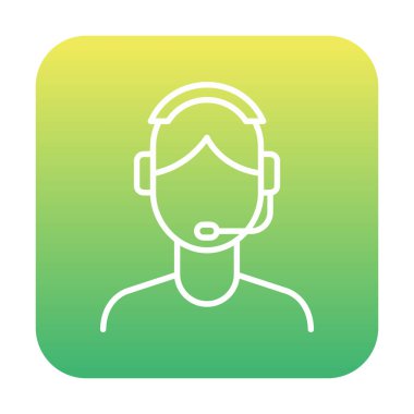 Kulaklık takan kişinin vektör çizimi, Müşteri Hizmetleri Ajansı kavramı