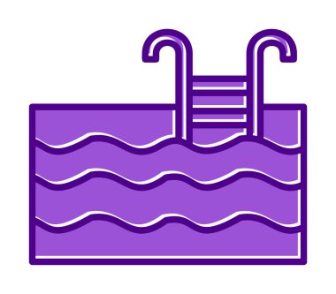  yüzme havuzu ikonu vektör illüstrasyonu