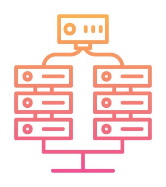 Ağ sunucu simgesinin vektör illüstrasyon tasarımı
