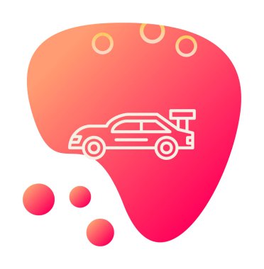 Yarış arabası simgesi, vektör çizimi