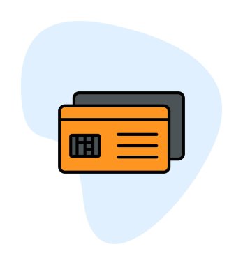 Kredi kartı simgesi, vektör illüstrasyonu basit tasarım