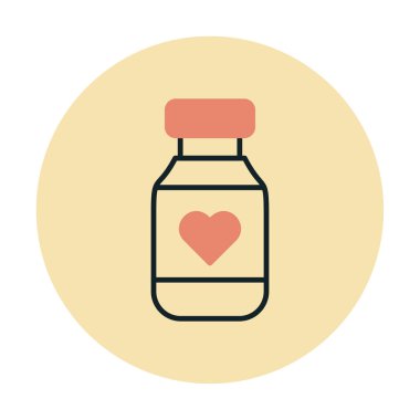 Vitamin şişesi simgesi, vektör illüstrasyonu