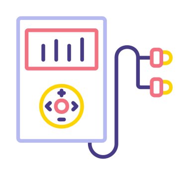 Kulaklık simgesi, vektör illüstrasyonlu Mp3 oynatıcı