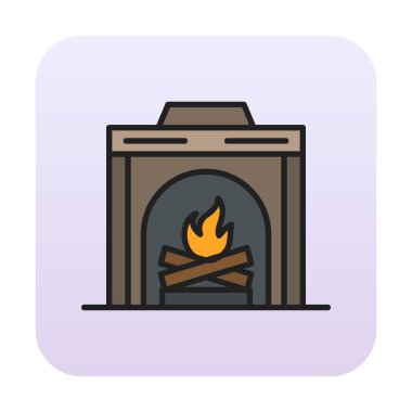 şömine simgesi vektör illüstrasyonu