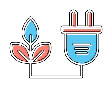 Basit Biyokütle eko enerji simgesi, vektör illüstrasyonu