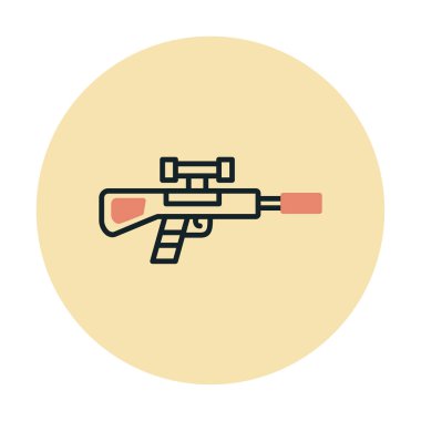 Basit Keskin Nişancı Tüfeği simgesi, vektör çizimi