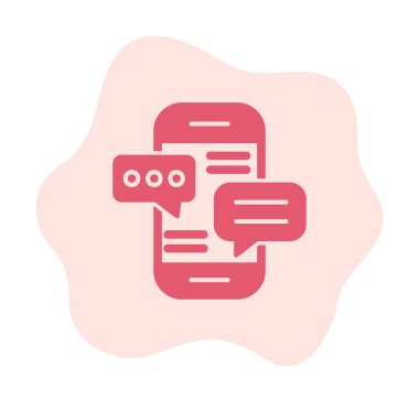 Basit akıllı telefon sohbet simgesi, vektör illüstrasyonu