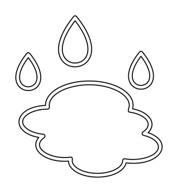 Su damlaları ve su birikintisi ikonu, veteriner illüstrasyonu 