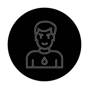 Basit Survivor kişi avatar simgesi, vektör illüstrasyonu