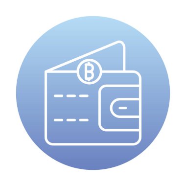 Basit Dijital Cüzdan simgesi, vektör illüstrasyonu