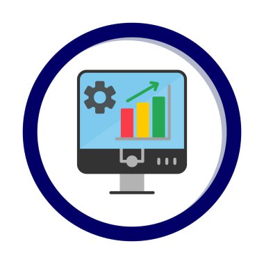 Basit Pazar Analizi simgesi, vektör illüstrasyonu