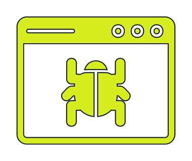 Böcek işareti simgesi. Virüs sembolü, vektör çizimi. 