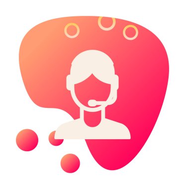 Kulaklık takan kişinin vektör çizimi, Müşteri Hizmetleri Ajansı kavramı