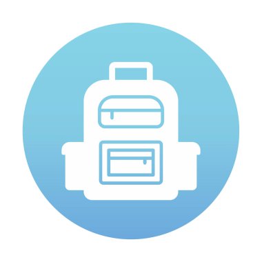 Sırt çantası düz simge vektör çizimi