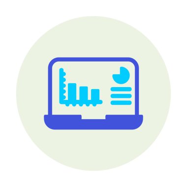 Dizüstü bilgisayar simgesindeki Analizlerin vektör çizimi
