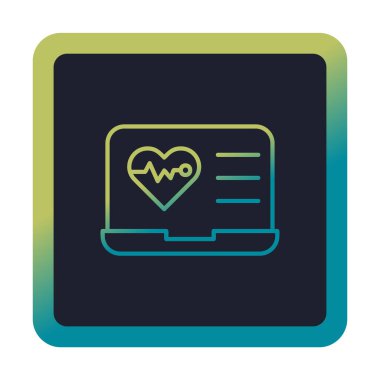 dizüstü bilgisayardaki düz kalp atışı simgesi