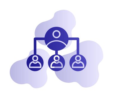 Basit Organizasyon hiyerarşisi simgesi, vektör illüstrasyonu