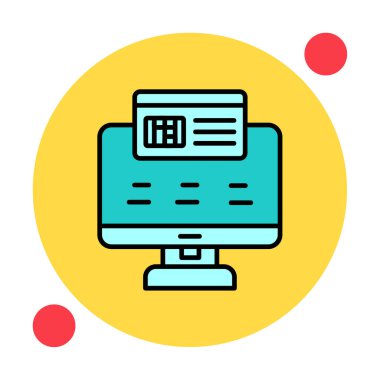 Basit Çevrimiçi Ödeme simgesi, vektör illüstrasyonu