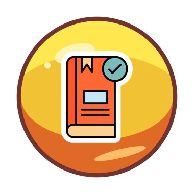  Kitap Denetimi İşaretleme simgesi, vektör illüstrasyonu   