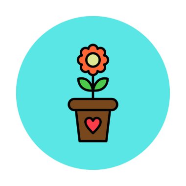 çiçek saksısı vektör illüstrasyonu