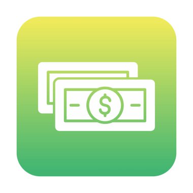 Dolar para çizgisi simgesi, vektör illüstrasyonu