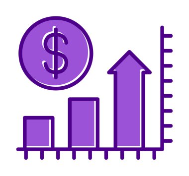 Artan ikon vektör illüstrasyonunun fiyatı