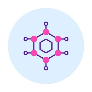 Basit Nanoteknoloji simgesi, vektör illüstrasyonu