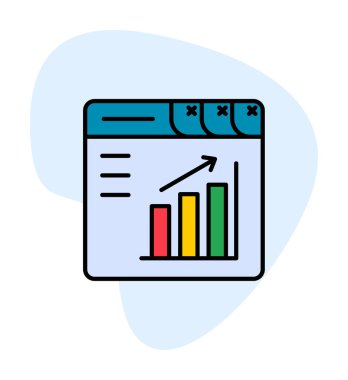 büyüme grafik simgesini, vektör çizim