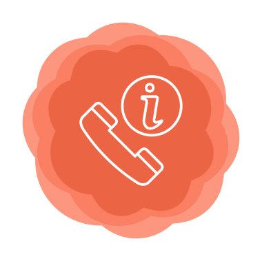 Basit çağrı bilgi simgesi, vektör illüstrasyonu