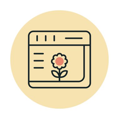 Basit Web Tarayıcı simgesi, vektör illüstrasyonu